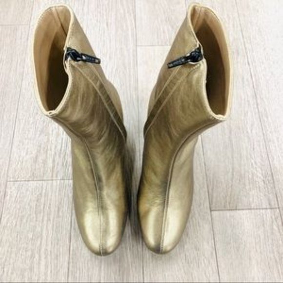Anthropologie Gold Leather Boots - Picture 3 of 4